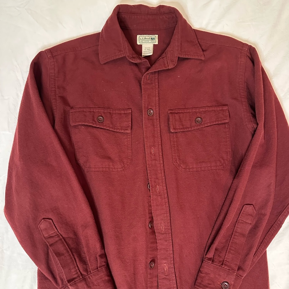 L.L. Bean Deep Red Collared Shirt